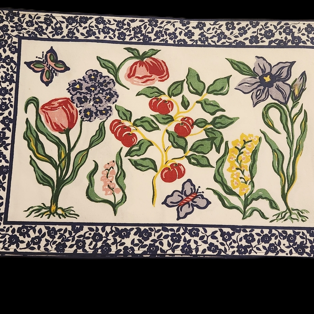 Saparna Butterfly Botanic Placemats and Napkins Set of 4 NWOT